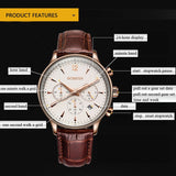 Men's Classy Leather Wrist Watch