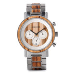 Bobo Bird Stainless Steel Wooden Watch