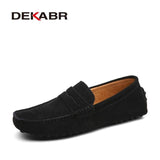 Men Suede Driving Loafers 01 Black / 6.5