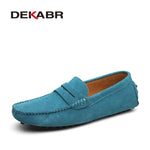 Men Suede Driving Loafers 01 Sky Blue / 6.5