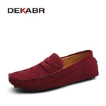 Men Suede Driving Loafers 01 Wine / 16