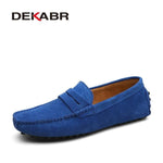 Men Suede Driving Loafers 01 Navy / 16