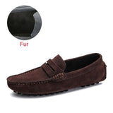 Men Suede Driving Loafers 02 Fur Brown / 16