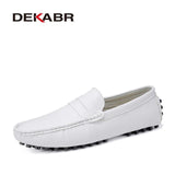 Men Suede Driving Loafers 03 White / 6.5